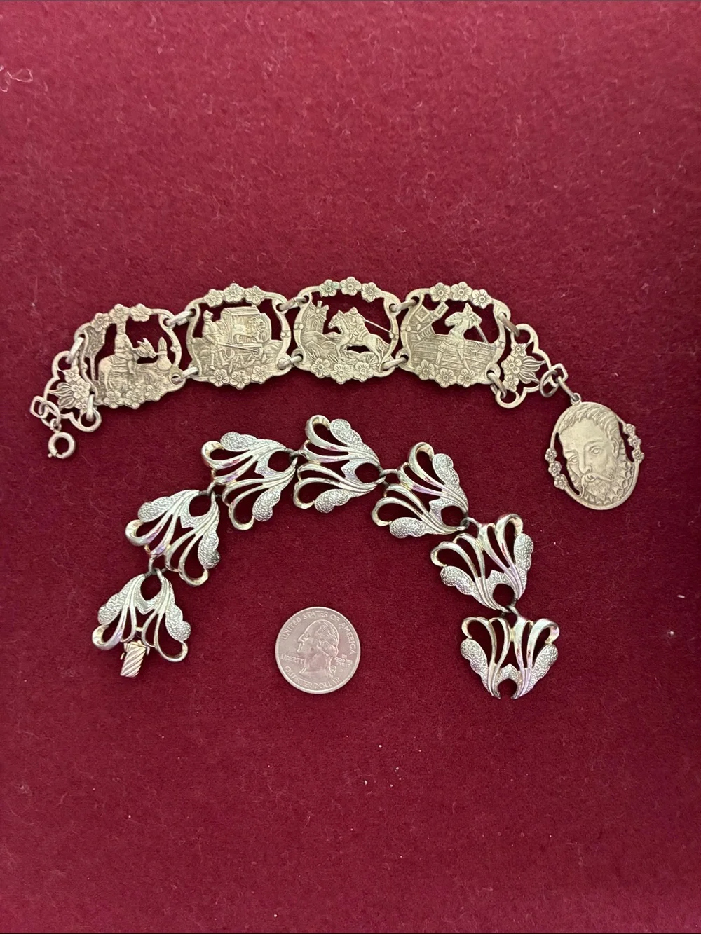 Spanish and Floral Link Bracelets